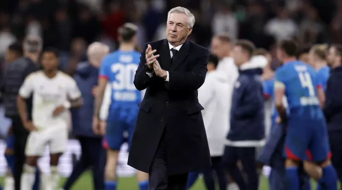 Carlo Ancelotti thanks the crowd at the end (Reuters)