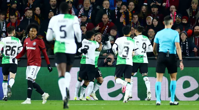 Liverpool players celebrate (Reuters)