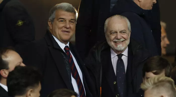 Juan Laporte and Aurelio De Laurentiis before the match (Reuters)