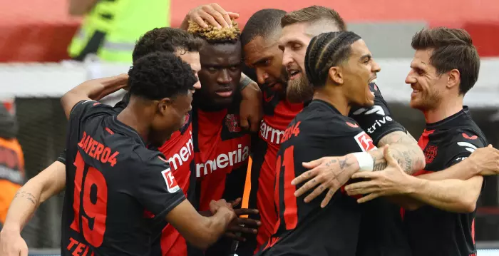 Leverkusen players celebrate (Reuters)