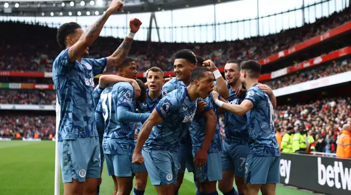 Aston Villa players celebrate (Reuters)