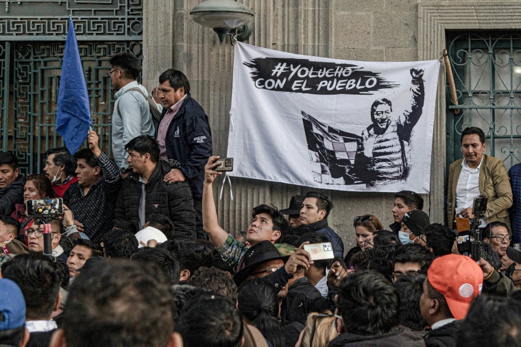 Demonstrators in La Paz, Bolivia, on June 26, 2024. 