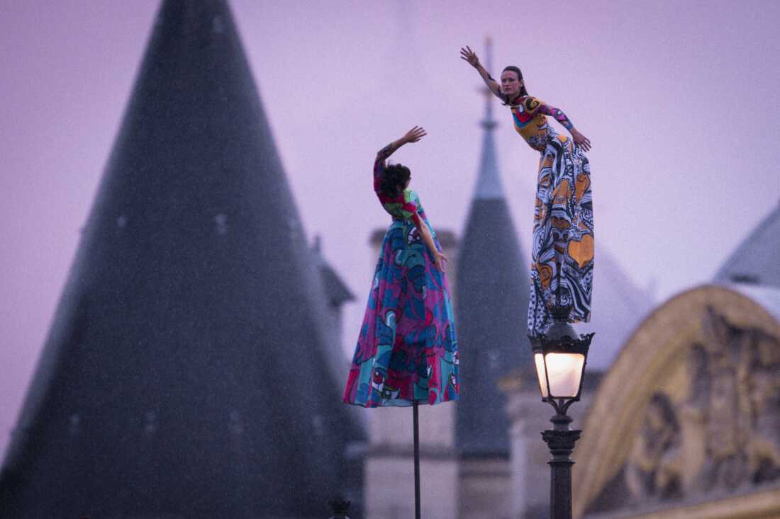 Artists performing during the Opening Ceremony of the XXXIII Olympic Games, Paris 2024 by the River Seine in Paris, France.