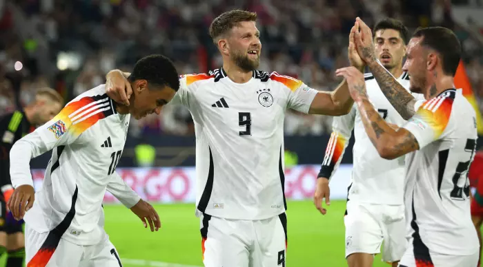 German national team players celebrate (Reuters)