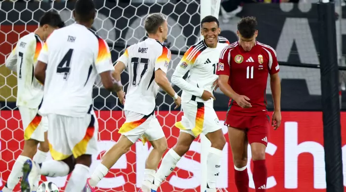 German national team players celebrate (Reuters)