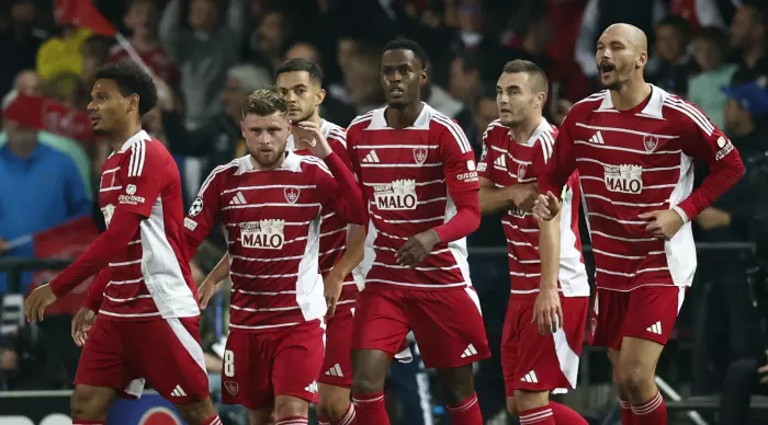 Brest players celebrate (Reuters)