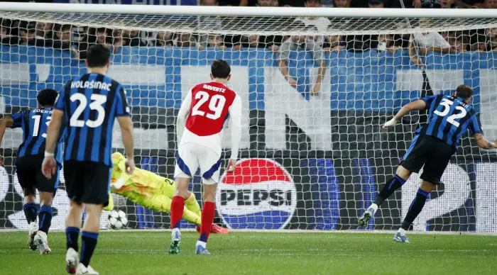 David Raya kicked the penalty (Reuters)