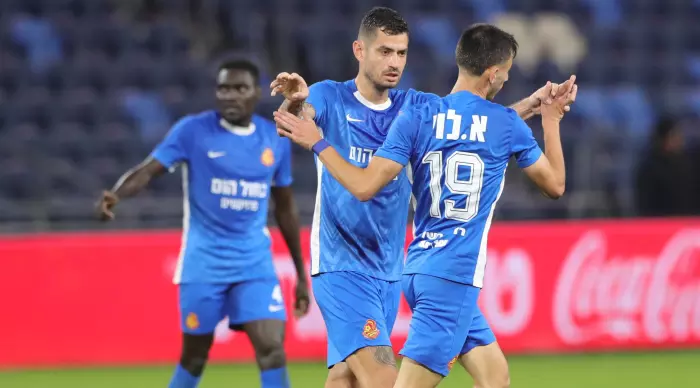 Adir Levy and Nir Biton celebrating (Omari Stein)