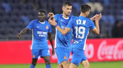 Adir Levy and Nir Biton celebrating (Omari Stein)